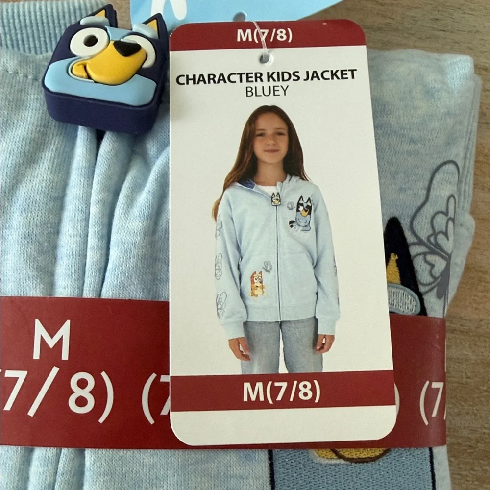 Girls  Bluey Light Blue Hoodie Sweatshirt - Size 7/8